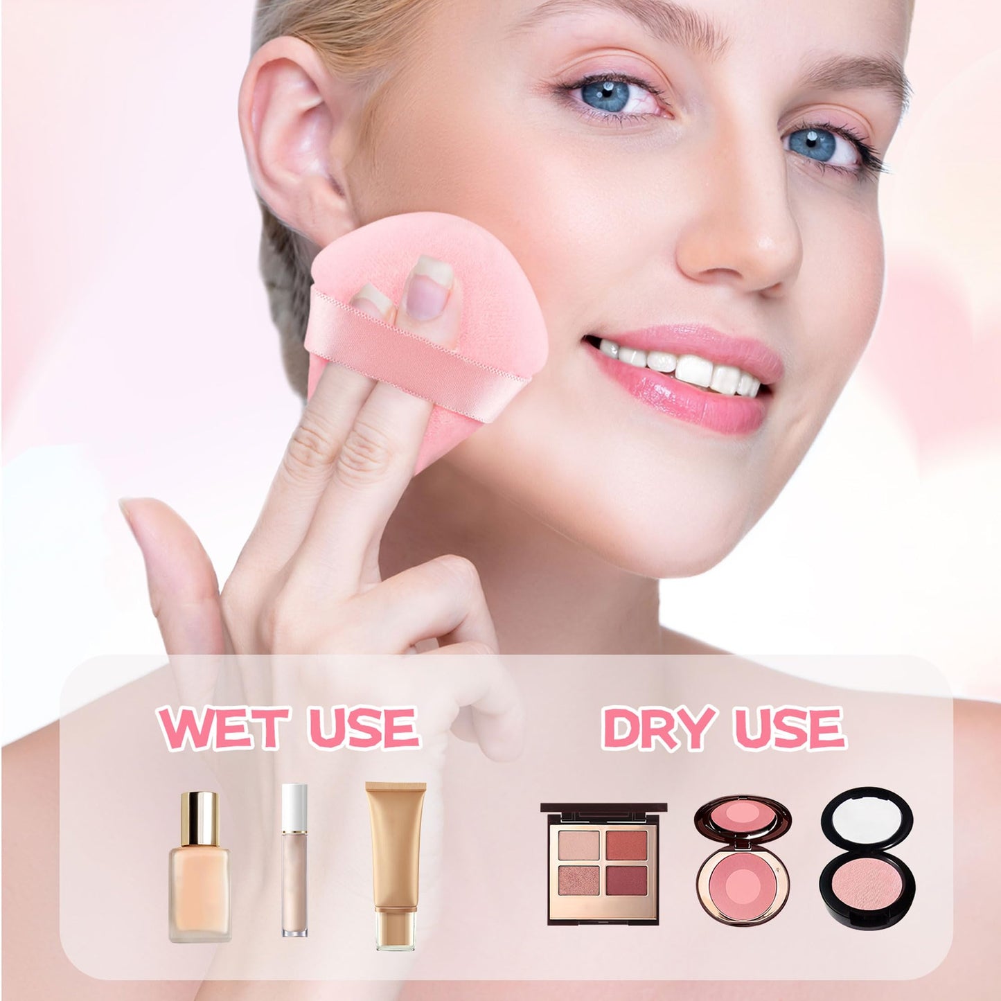 8 Pieces Triangle Powder Puff Face Soft Triangle Makeup Puff Velour Cosmetic Foundation Blender Sponge Beauty Makeup Tools