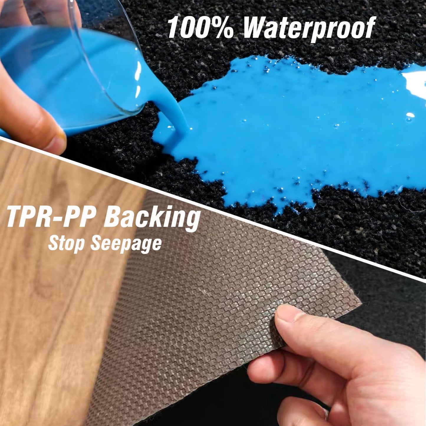 0.25" Thick Black Boat Carpet Marine,5x7ft Waterproof Non Slip TPR Backing Felt Indoor Outdoor Rugs for Home Patio Porch Deck Tent Carpet, When Water Keeps Soft,Unfading and securely