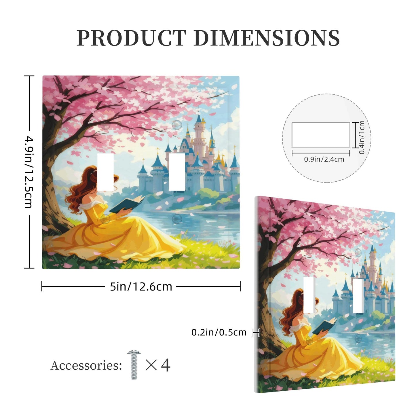 Decorative Art Light Switch Covers Beauty Reading by Castle 2 Gang Double Toggle Wall Plate Decorative Switchcover Electrical Switchplate for Home Decor