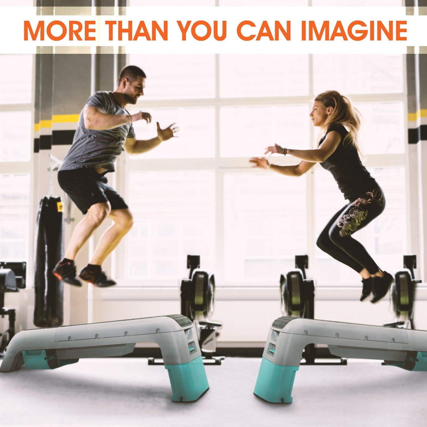 Yes4All Multifunctional Fitness Aerobic Step Platform/Aerobic Deck, Household Step Workout Bench for Home Gym (Blue/Grey)
