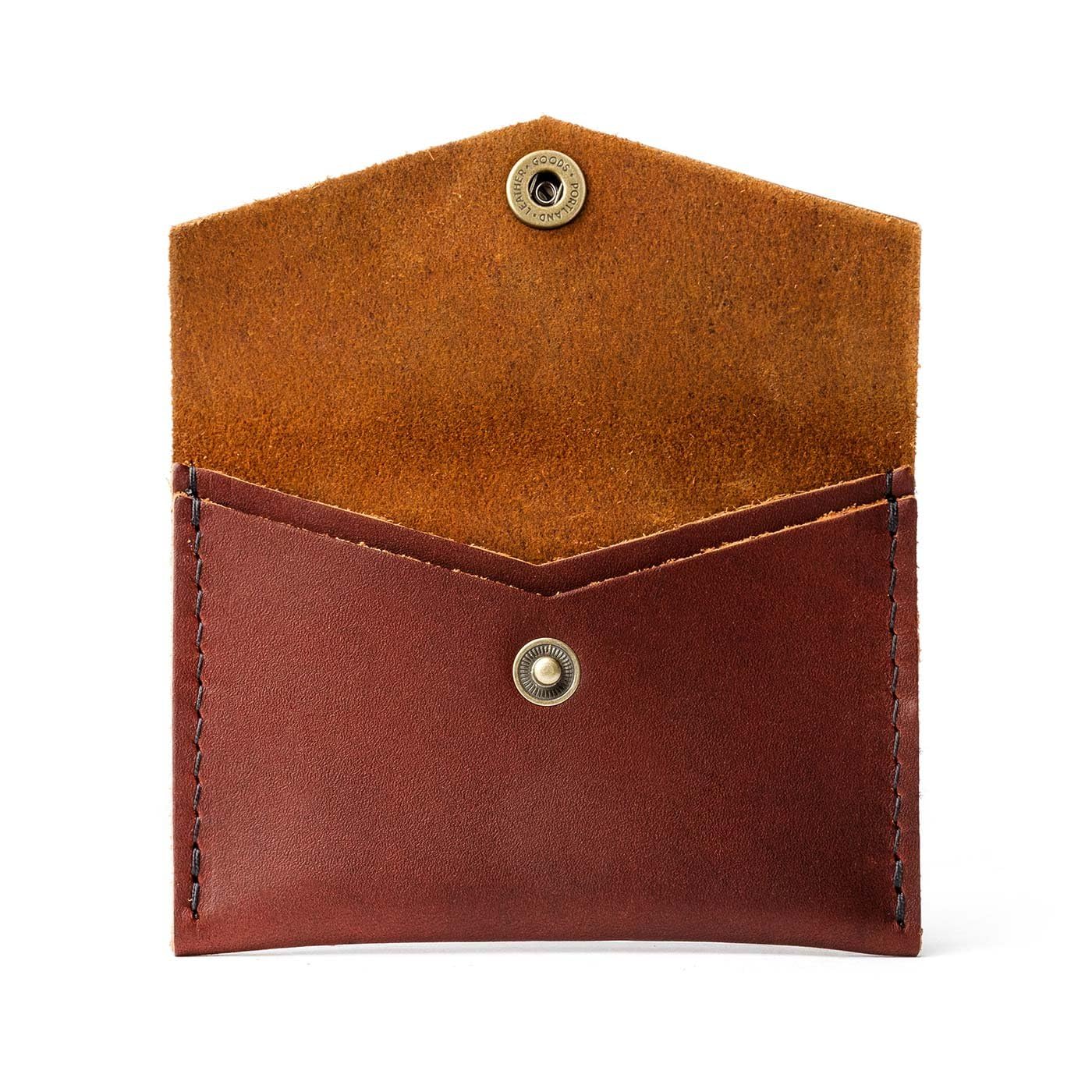 Portland Leather Goods Mini Envelope Wallet for Women – Handmade from the Finest Full-Grain Hides – Features Two Interior Pockets with Secure Snap Closure – Cognac
