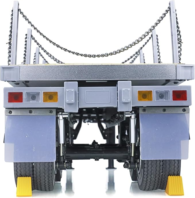 US in Stock RC Tractor Flatbed Semi Trailer Truck 1/14 2Axle Compatible with DIY Tamiya Construction Vehicle Model