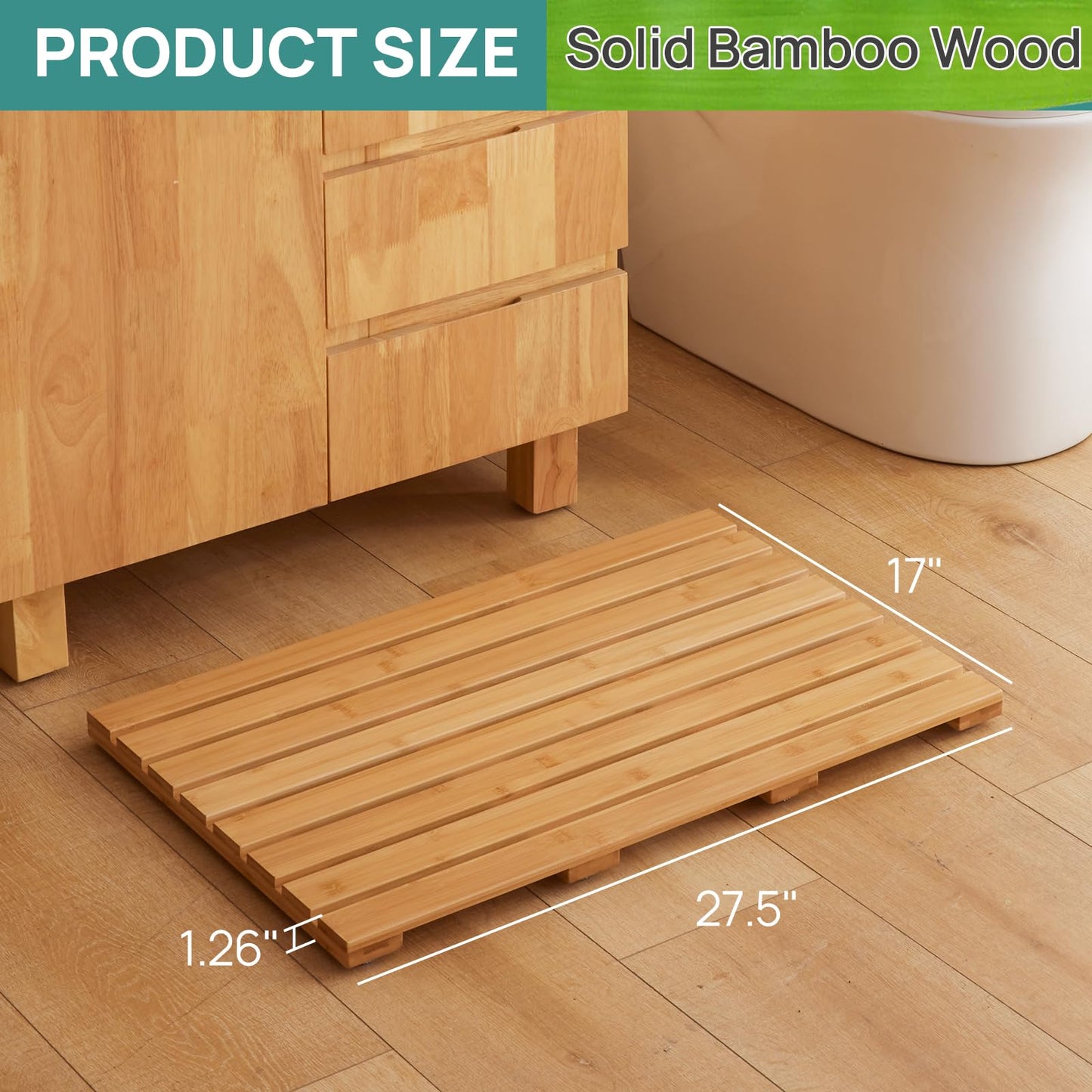 Bath Mat for Shower, Wooden Floor Mat for Bathroom,Non-Slip | Heavy Duty, Shower Mat for Indoor Outdoor