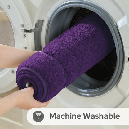 HOMEIDEAS Bathroom Rugs Sets 2 Piece, Extra Soft and Absorbent Microfiber Plush Bath Mat with Non Slip Backing(Purple)