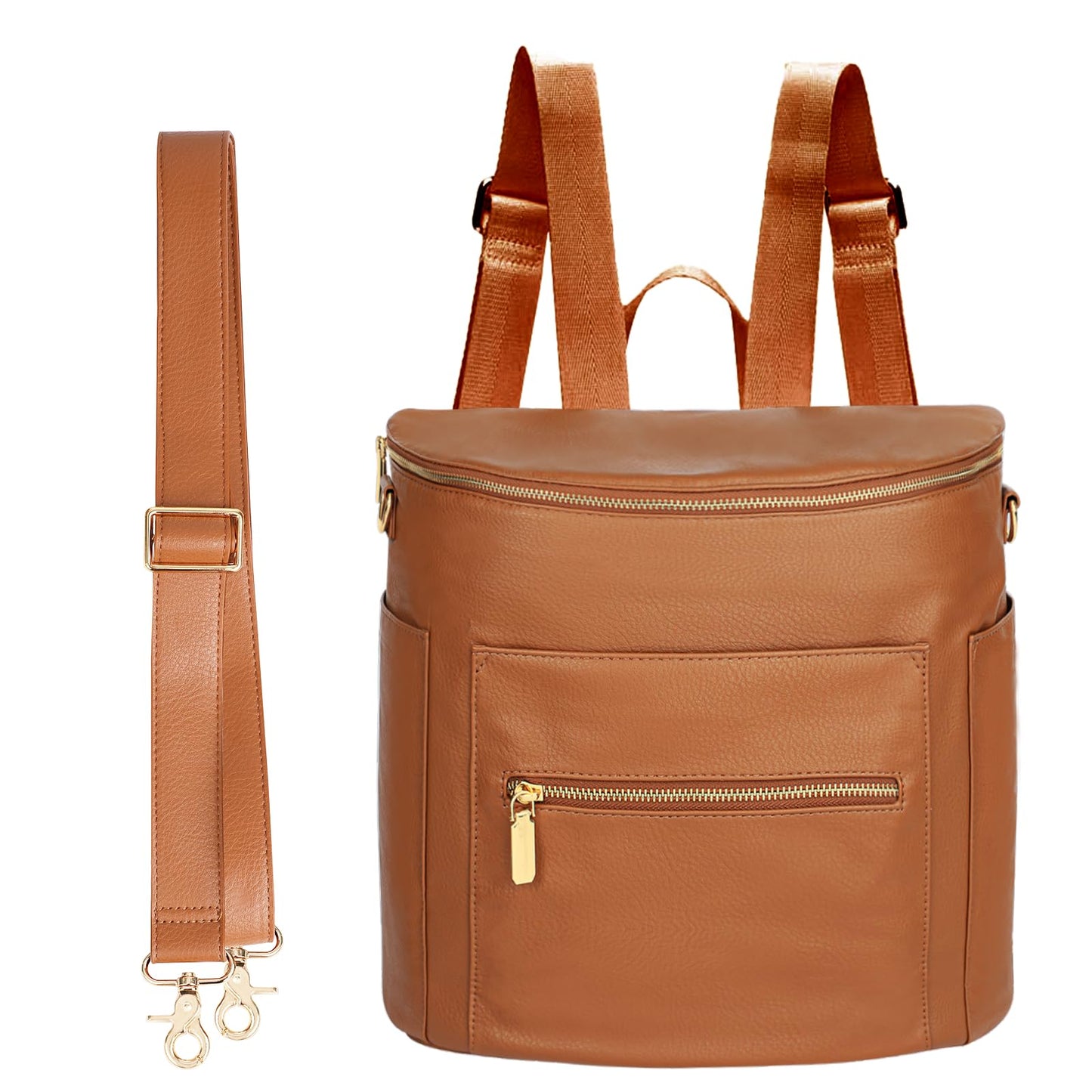 miss fong Small Diaper Bag Mini Diaper Bag, Leather Diaper Bag Backpack Mini Backpack with 14 Pockets Insulated Pockets & Shoulder Strap