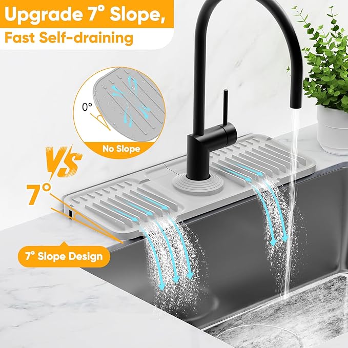14.6 inch Faucet Mat for Kitchen Sink Splash GuardKitchen Sink Faucet Mat