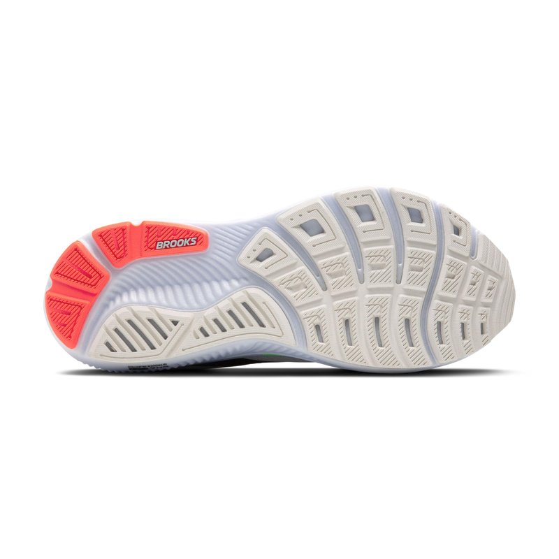 Brooks Men’s Ghost 17 Neutral Running Shoe - White/Pink Clay/Gecko - 7.5 Wide