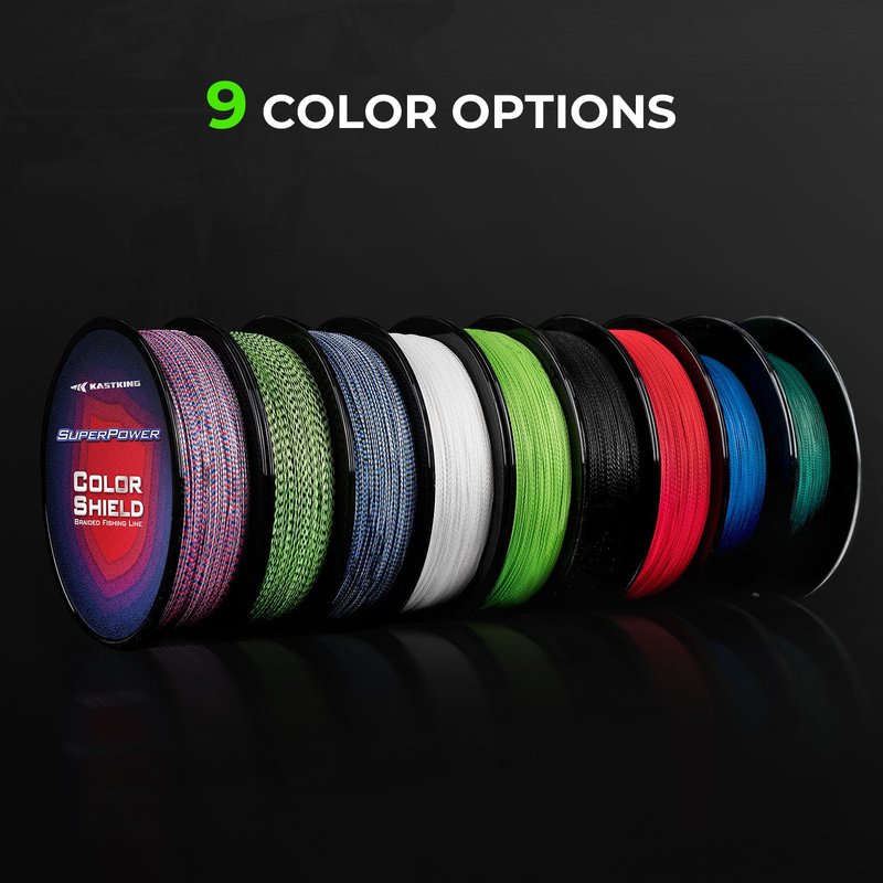 KastKing Superpower ColorShield Braided Fishing Line, Neon Green, 15LB, 300Yards, X4