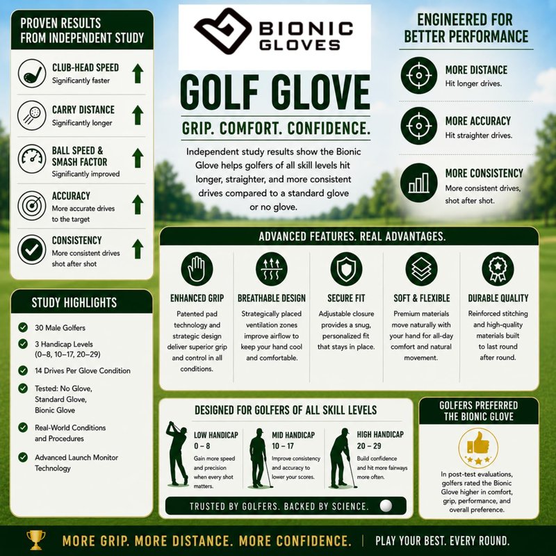 Bionic Men's StableGrip with NaturalFit 2.0 Golf Glove with Dual Expansion Thumb for Best Fit - Premium Cabretta Leather… (Black, Medium/Large, Right)