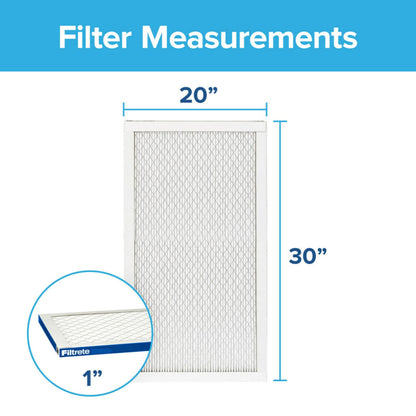 Filtrete 20x30x1 AC Furnace Air Filter, MERV 13, MPR 2200, Elite Allergen, Bacteria & Virus Filter, 3-Month Pleated 1-Inch Electrostatic Air Cleaning Filter, 6-Pack (Actual Size 19.81x29.81x0.78 in)