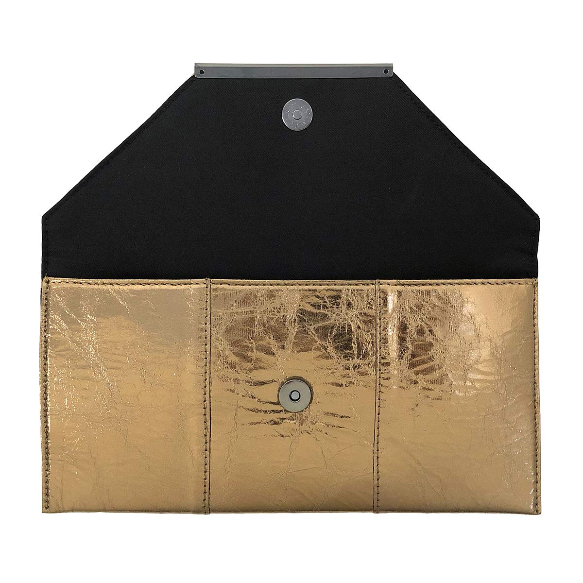 JNB Women’s Metallic Clutch Purse, Evening Handbag With Chain Strap, Magnetic Snap Closure, Zipper Pocket, Gun Metal Hardware, Slim Formal Party Bag, Bronze, 11.25 x 6 Inch