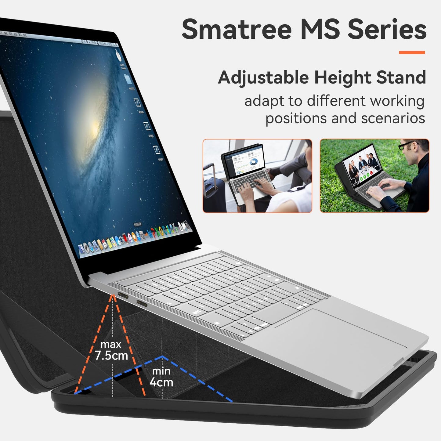 Smatree MS82 Hard EVA Protective Sleeve with Stand Compatible for 15.6 inch Dell Inspiron 15 3000/3520/3530/3535, Latitude 5550/5540/5530/5531, Precision 3591/3590/3581/3580, Vostro 3520/3530/3535