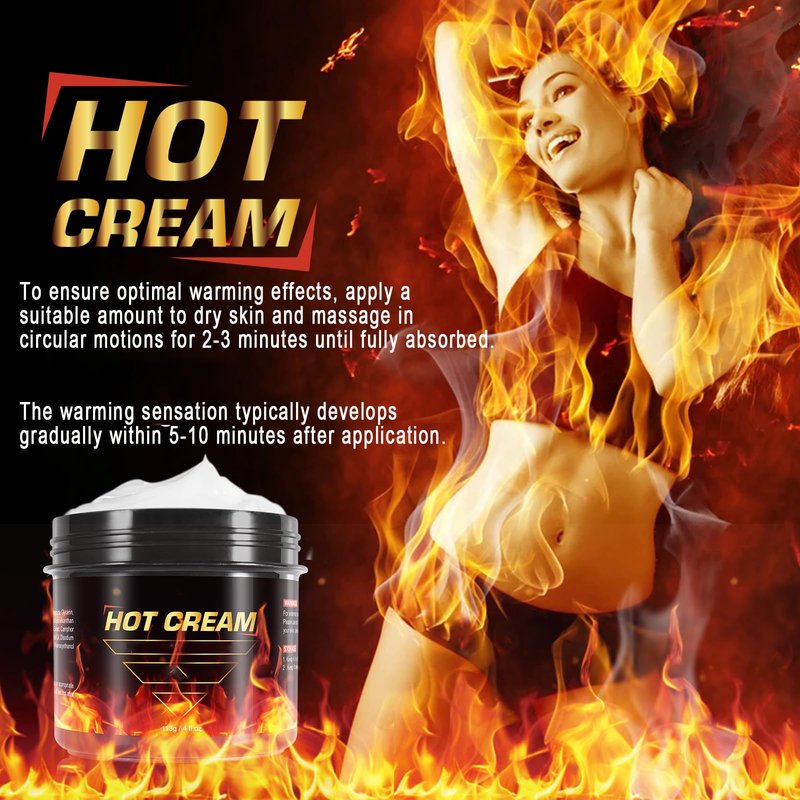 FANSHI Hot Sweat Cream – Natural Workout Enhancer for Muscle Warm-Up & Skin Tightening – Supports Sweat & Circulation – for Women & Men – Belly, Thighs, Arms, 4fl.oz
