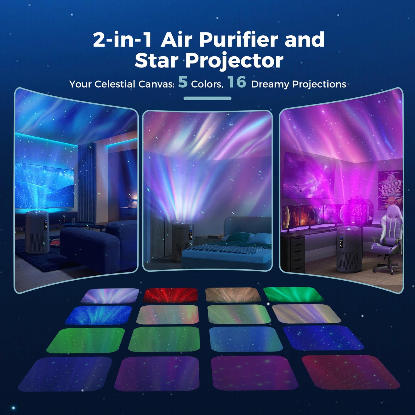 AROEVE Air Purifiers for Bedroom Air Purifier With Aromatherapy Function For Pet Smoke Pollen Dander Hair Smell 20dB Air Cleaner For Bedroom Office Living Room, MK06- Black(Available for California)