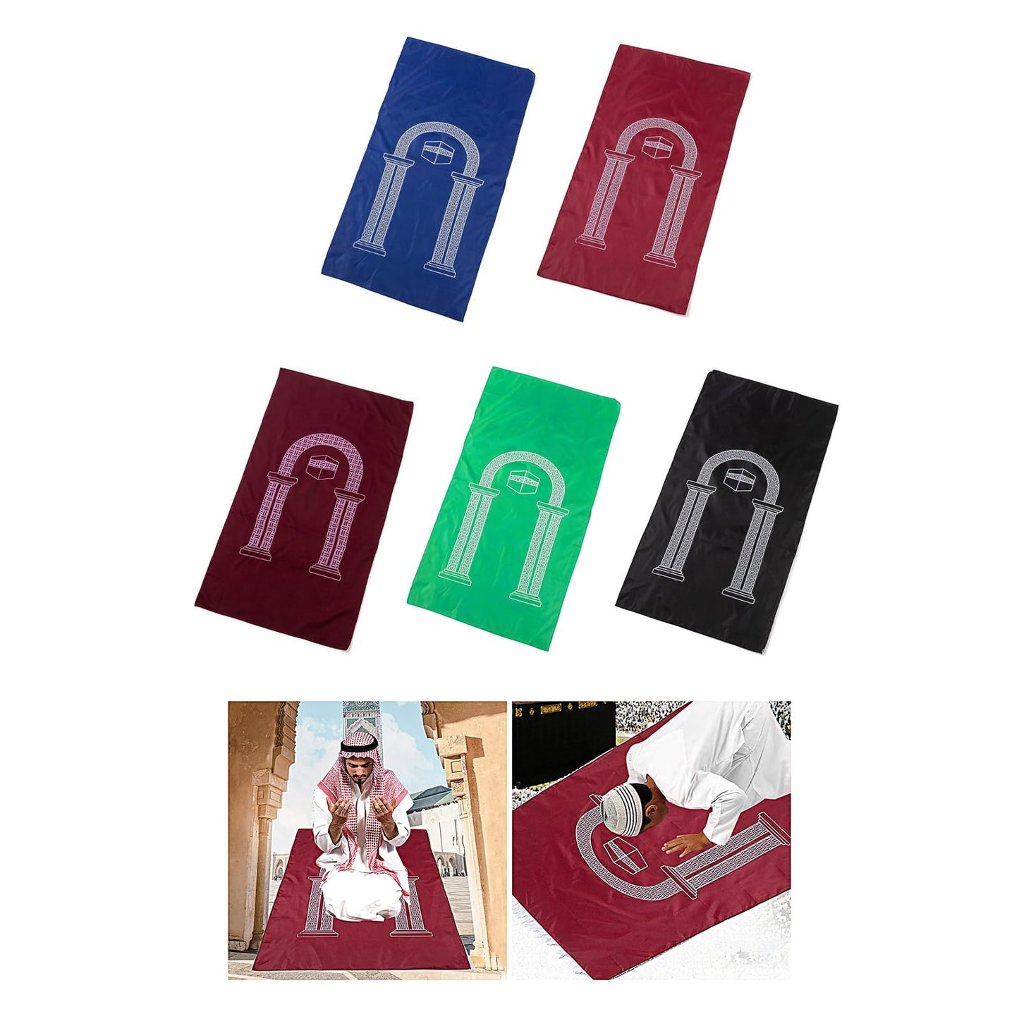 Rooyar Soft Muslims Carpet Prayer Mat Portable Pilgrimages Blanket Prayer Rugs Nonslip Embossed Worship Mat Travel Home Decors