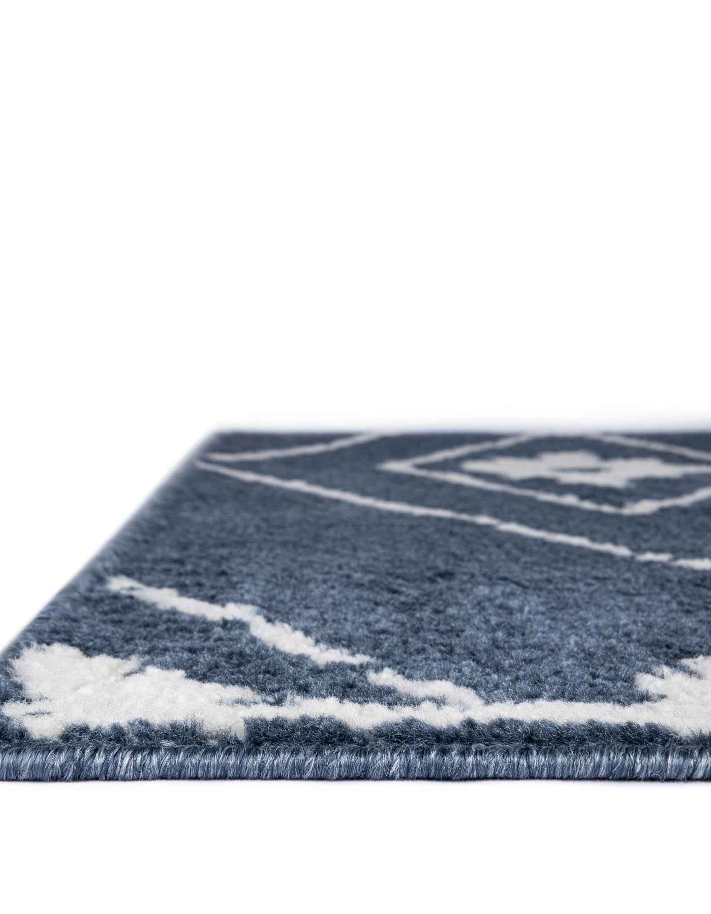 Rugs.com - Oslo Collection Rug – 10 Ft Square Blue Easy-Clean Area Rug – Perfect for Living Rooms, Bedrooms, Spacious Dining Areas