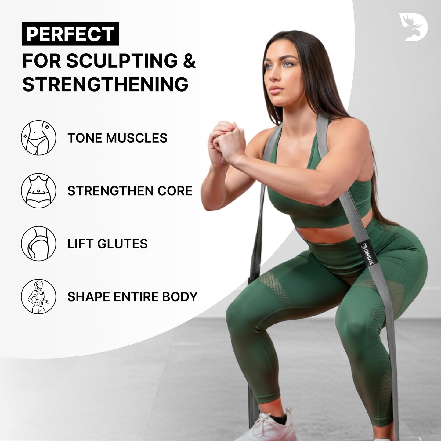 DMoose Fabric Resistance Bands for Working Out, Long Workout Bands, Pull Up, Thick Cloth, Long Resistance Band, Non Slip Long Bands for Working Out (Pack of 3)