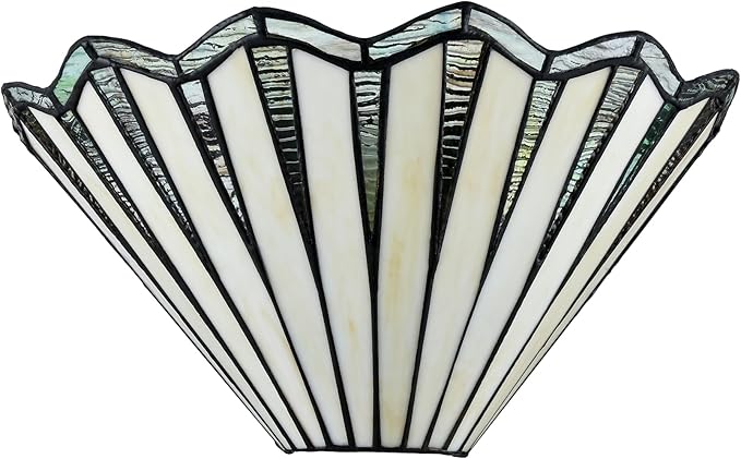 Tiffany Style Wall Sconce 12.2-Inch Stained Glass Wall Light Fixture, Mission Tiffany Sconces Wall Lighting 1-Light Stained Glass Wall Sconce Decor for Bedroom Hallway Stairway Bathroom Home