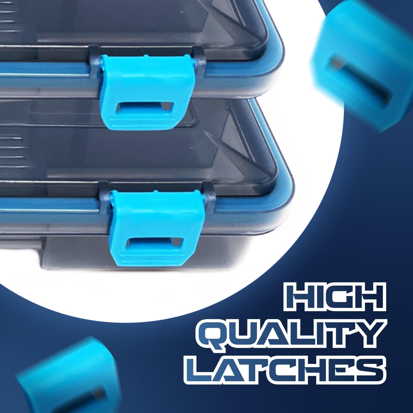 Reaction Tackle Standard Tackle Trays, Plastic Tackle Box Organizers with Four Secure Latches, Removable Dividers and Semi Transparent Lid for Fishing Storage - 3700 (4-Pack)