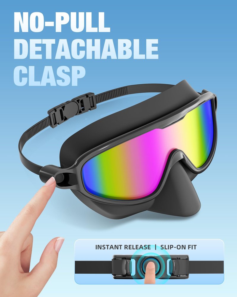 Aegend Swim Goggles Adult with Nose Cover 2 Pack, Anti-Fog UV400 No Leak Goggles for Men Women, Clear View Swimming Goggles