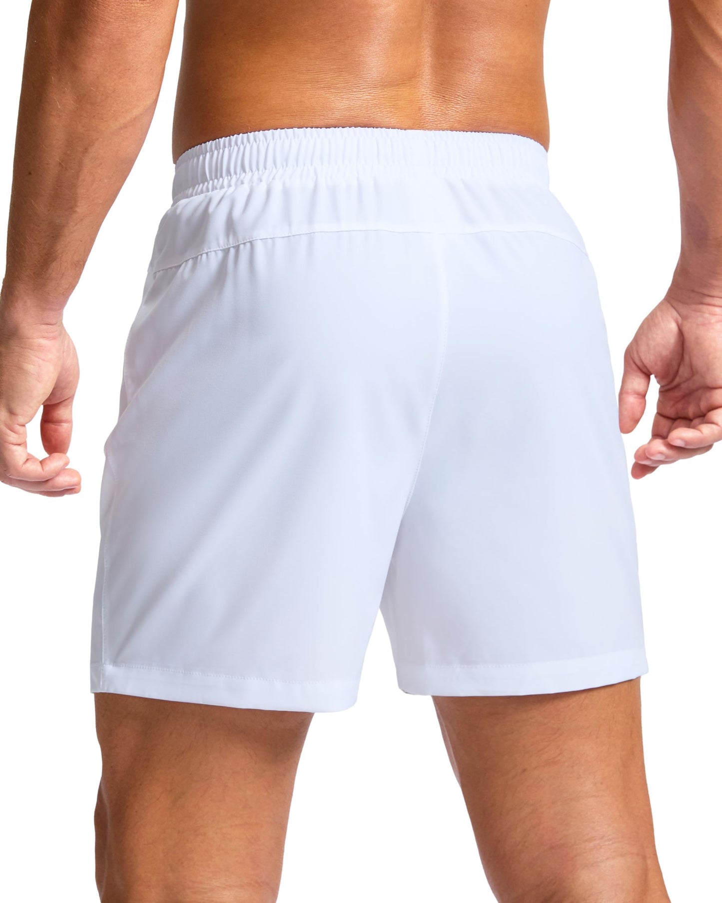 G Gradual Men's Athletic Running Shorts with Zipper Pockets Quick Dry 7"/ 5"/ 9" Workout Gym Shorts for Basketball Hiking(White,5XXXL)