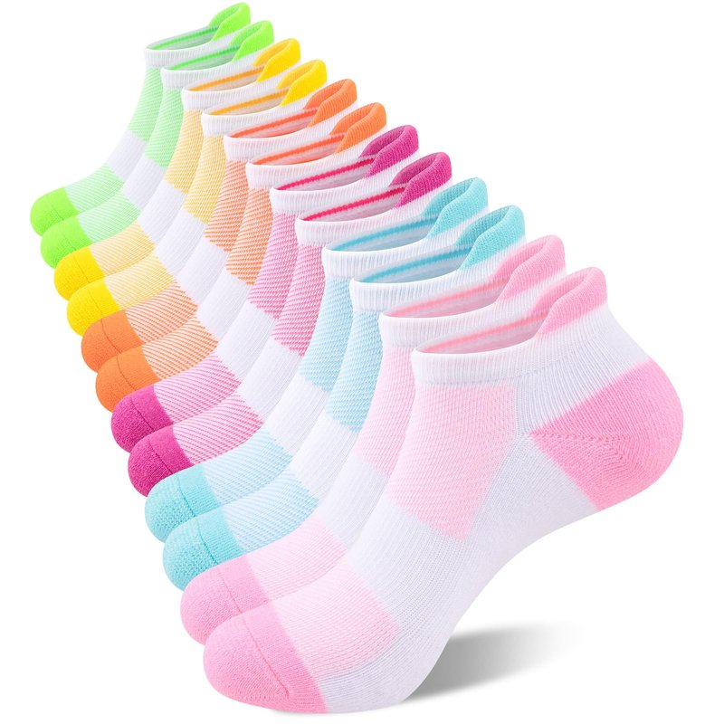 Heatuff Womens Low Cut Ankle Athletic Socks Cushioned Running Performance Breathable Tab Sock (6 Pairs)