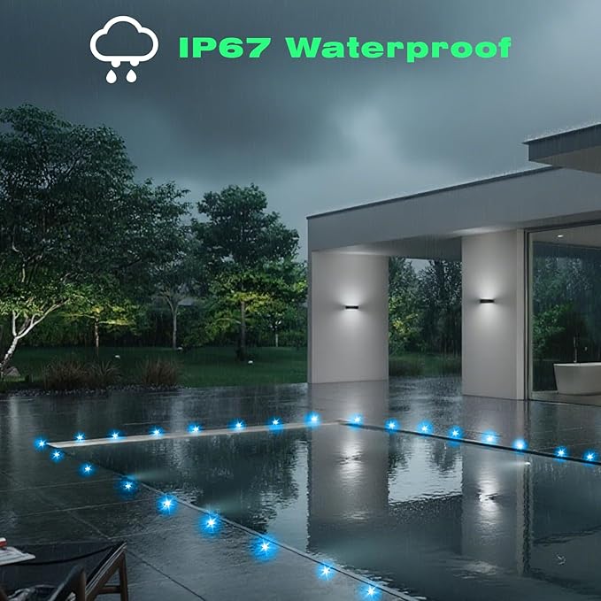 FVTLED LED Deck Lights Kit, 6pcs Φ1.22 WiFi Smart Phone Control Low Voltage Recessed RGBW Deck Lighting Waterproof Outdoor Yard Path Stair Decor, Black