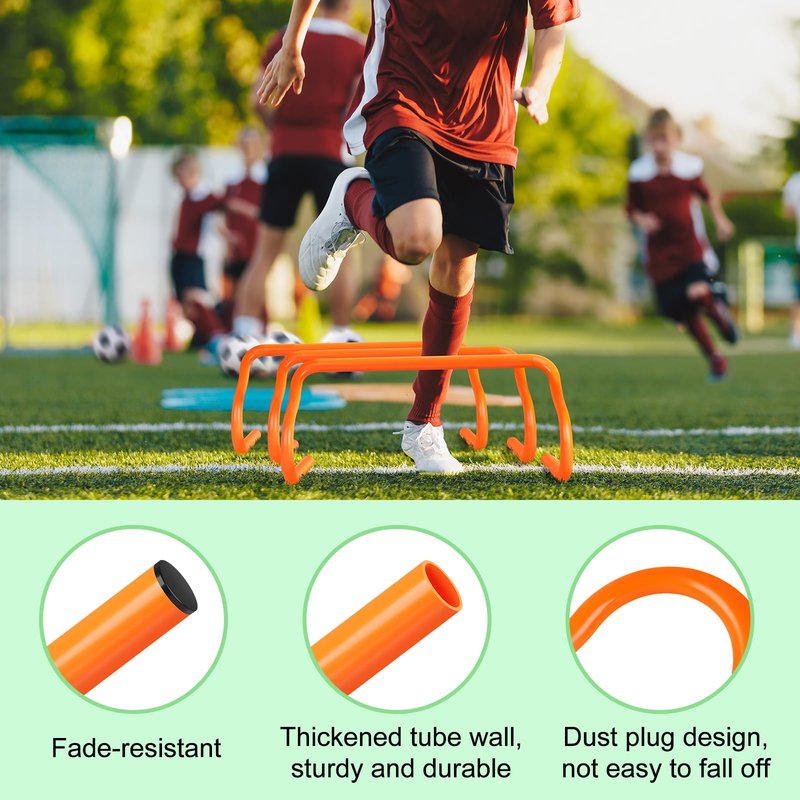 SMTPDT Agility Hurdles Training Equipment - 5 Speed Hurdles and 10 Soccer Cones with Carrying Bag for Soccer, Football, and Track Drills, Ideal for Athletes Speed and Agility Training