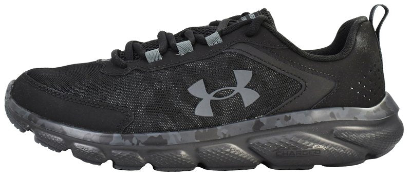 Under Armour Men's Charged Assert 9 Camo, Black/Black/Pitch Gray, 11.5 US