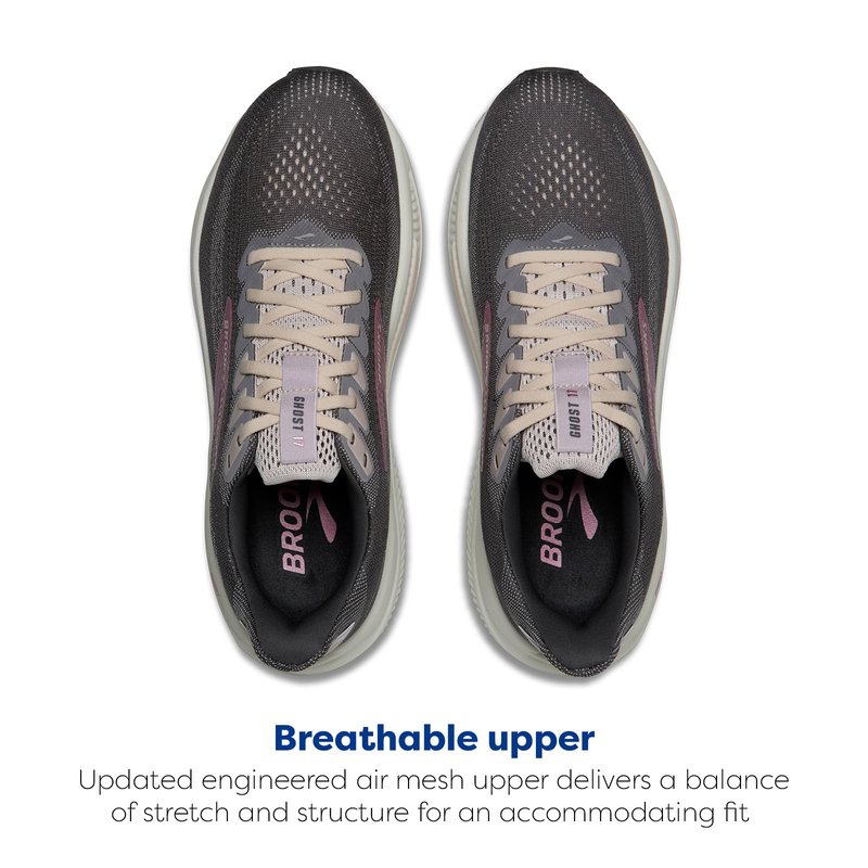 Brooks Women’s Ghost 17 Neutral Running Shoe - Poppy Seed/Pink/Bluewash - 8.5 Medium