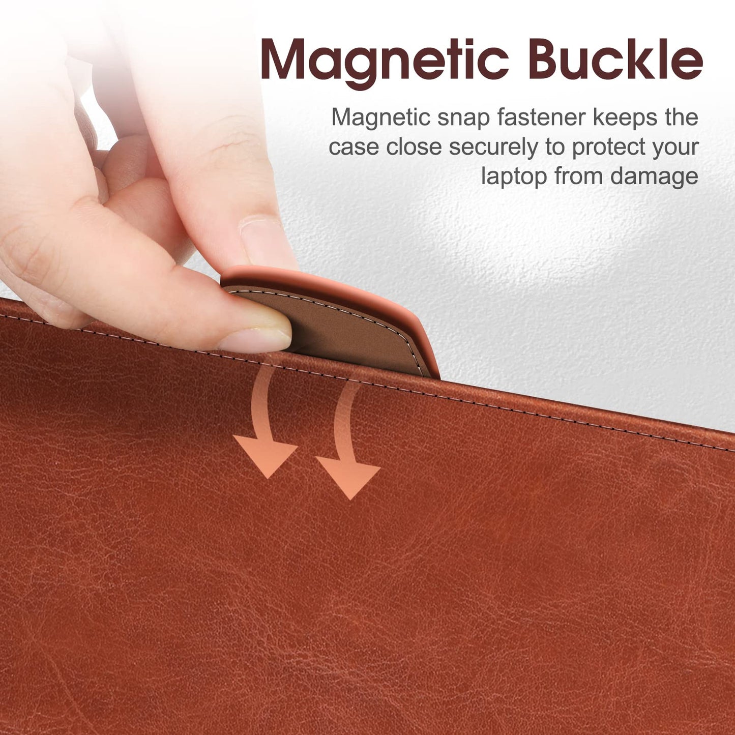 Fintie Sleeve Case for MacBook Pro 16 Inch Case A3428 A3429 A3403 A3186 A2991 A2780 A2485 A2141 (2019 2020 2021 2022 2023 2024 2026 Release), Premium PU Leather Protective Folio Book Cover, Brown