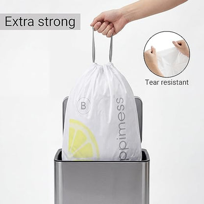 happimess 5.3 Gallon Drawstring Trash Bags, Lemon Scent, Heavy Duty MDPE Liners