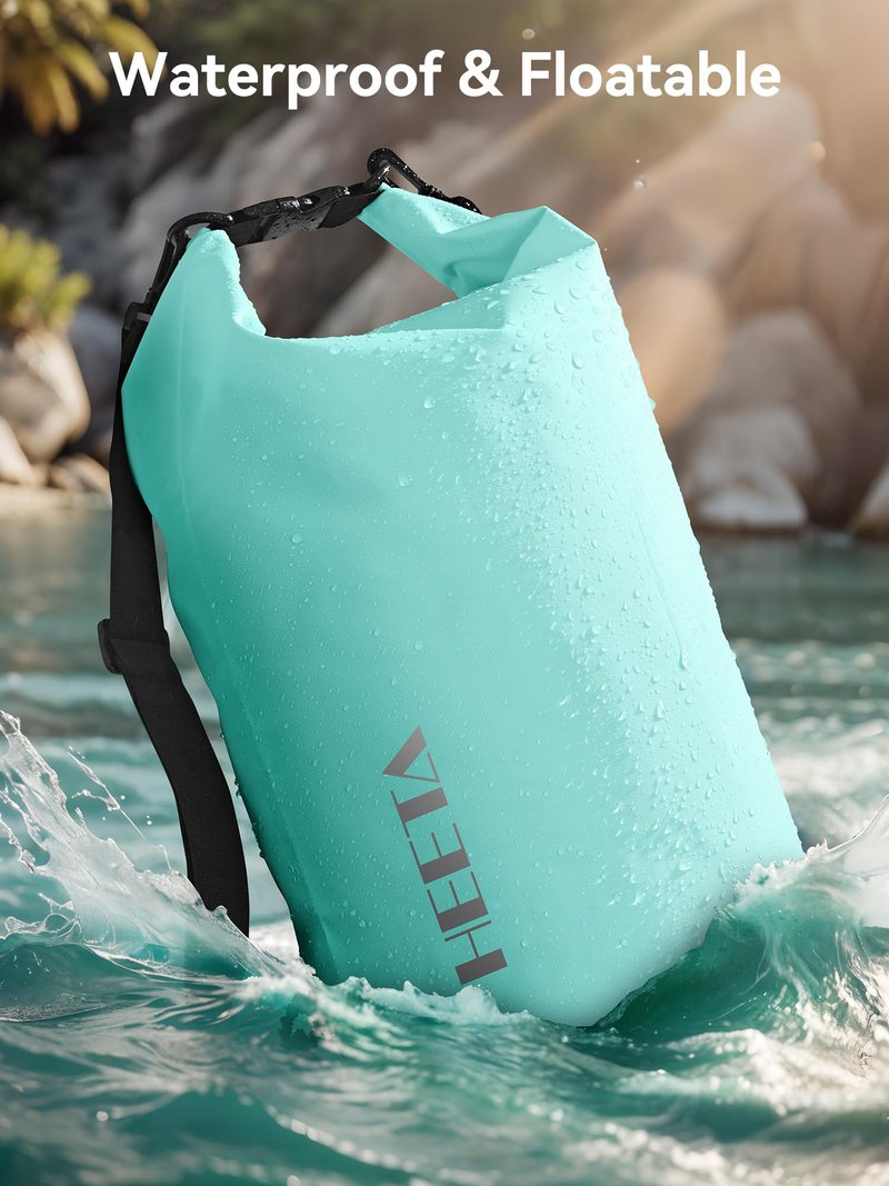 HEETA Waterproof Dry Bag for Women Men, Roll Top Lightweight Dry Storage Bag Backpack with Emergency Whistle for Travel, Kayaking, Boating, Camping, Beach, Cruise Ship Essentials (Mint Green, 20L)
