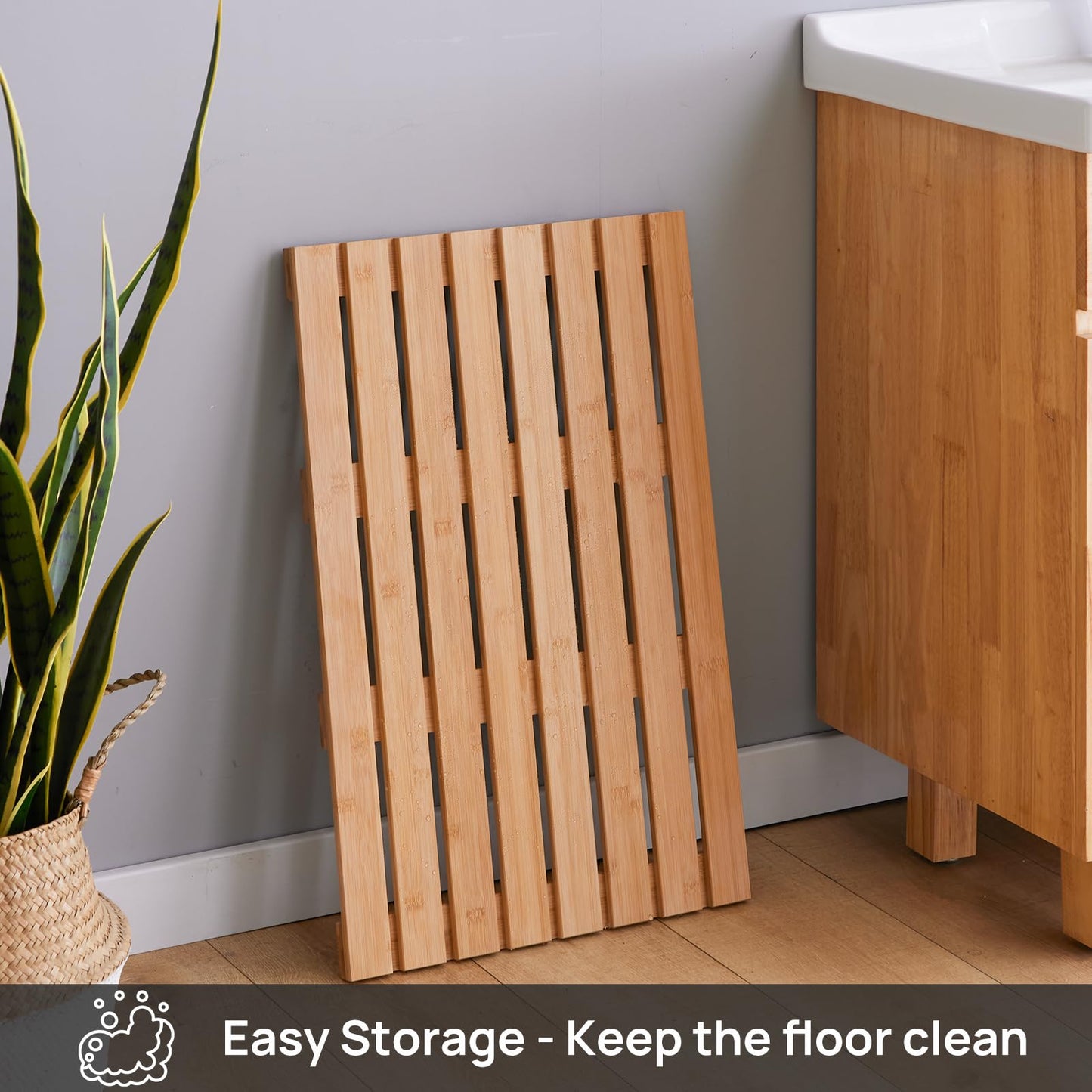 Bath Mat for Shower, Wooden Floor Mat for Bathroom,Non-Slip | Heavy Duty, Shower Mat for Indoor Outdoor