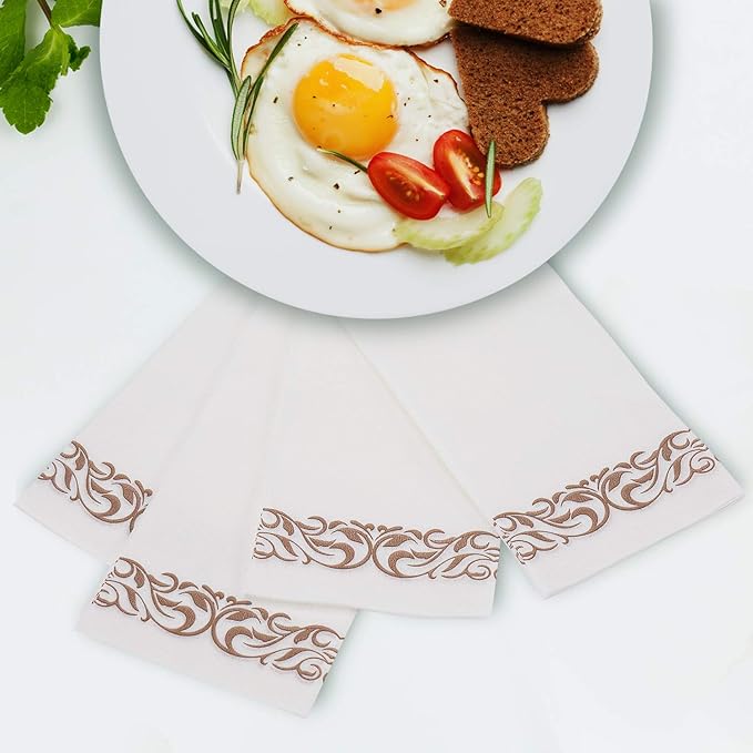 FOCUSLINE 200 Linen Feel Disposable Bathroom Napkins, Soft and Absorbent Paper