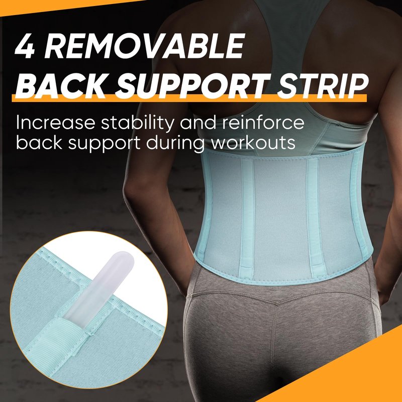 APEXUP Waist Trainer for Women Lower Belly Fat, Men Sweat Band, Stomach Wrap, Waist Trimmer with Removable Lumbar Support (Mint Green, XXL)