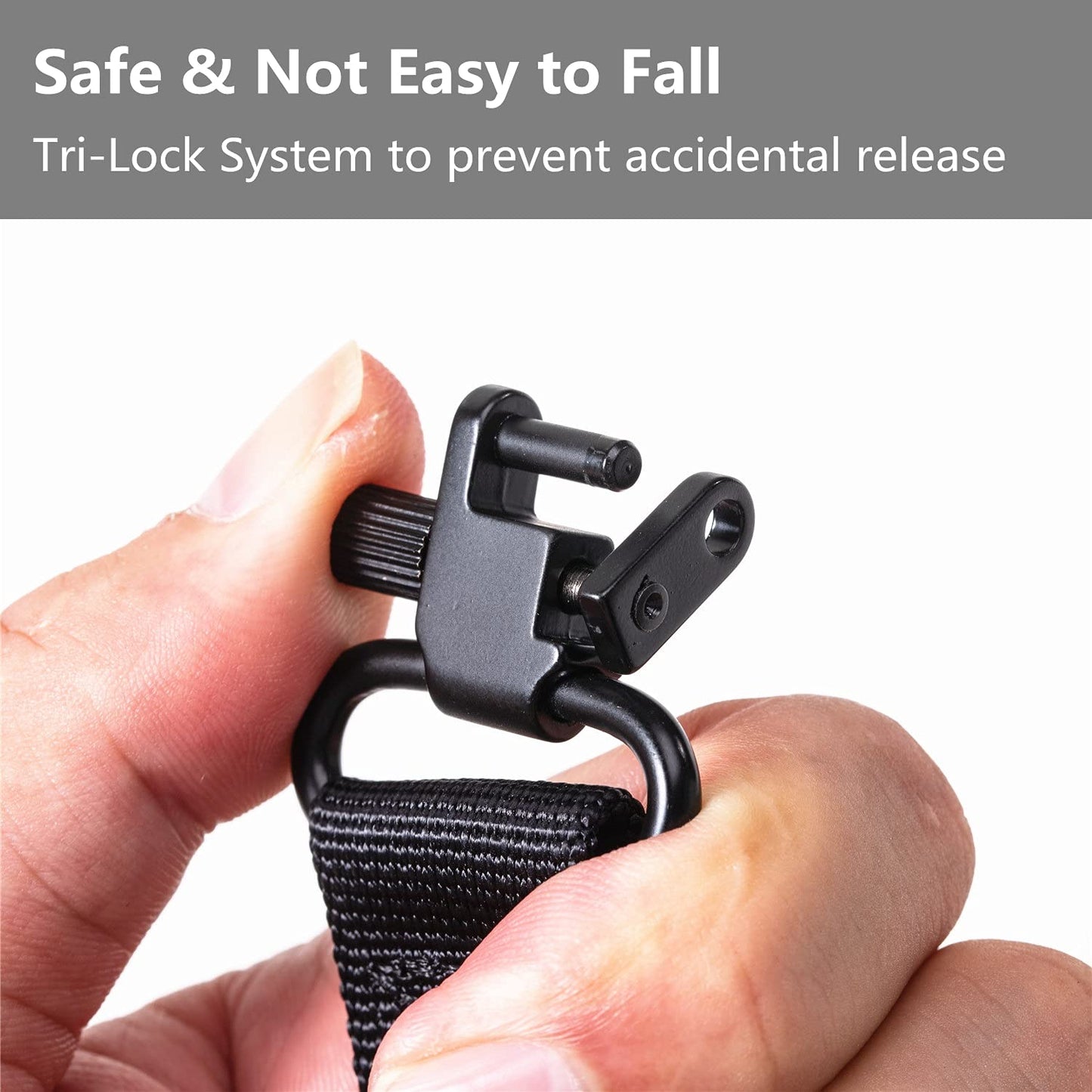 VVAAGG Metal Rifle Sling Swivel Mount 1.25 inch Two-Point Gun Sling Attachment Clips