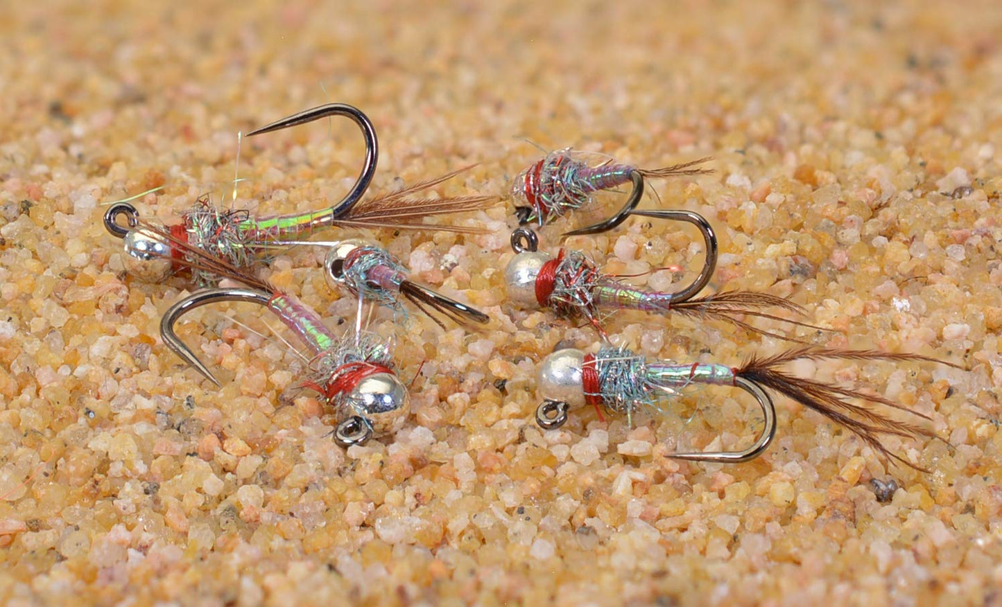 Region Fishing Tungsten Bead Rainbow Warrior Jig Fly - Euro Nymph - Hanak Hooks - 6ct Pack (Assortment)