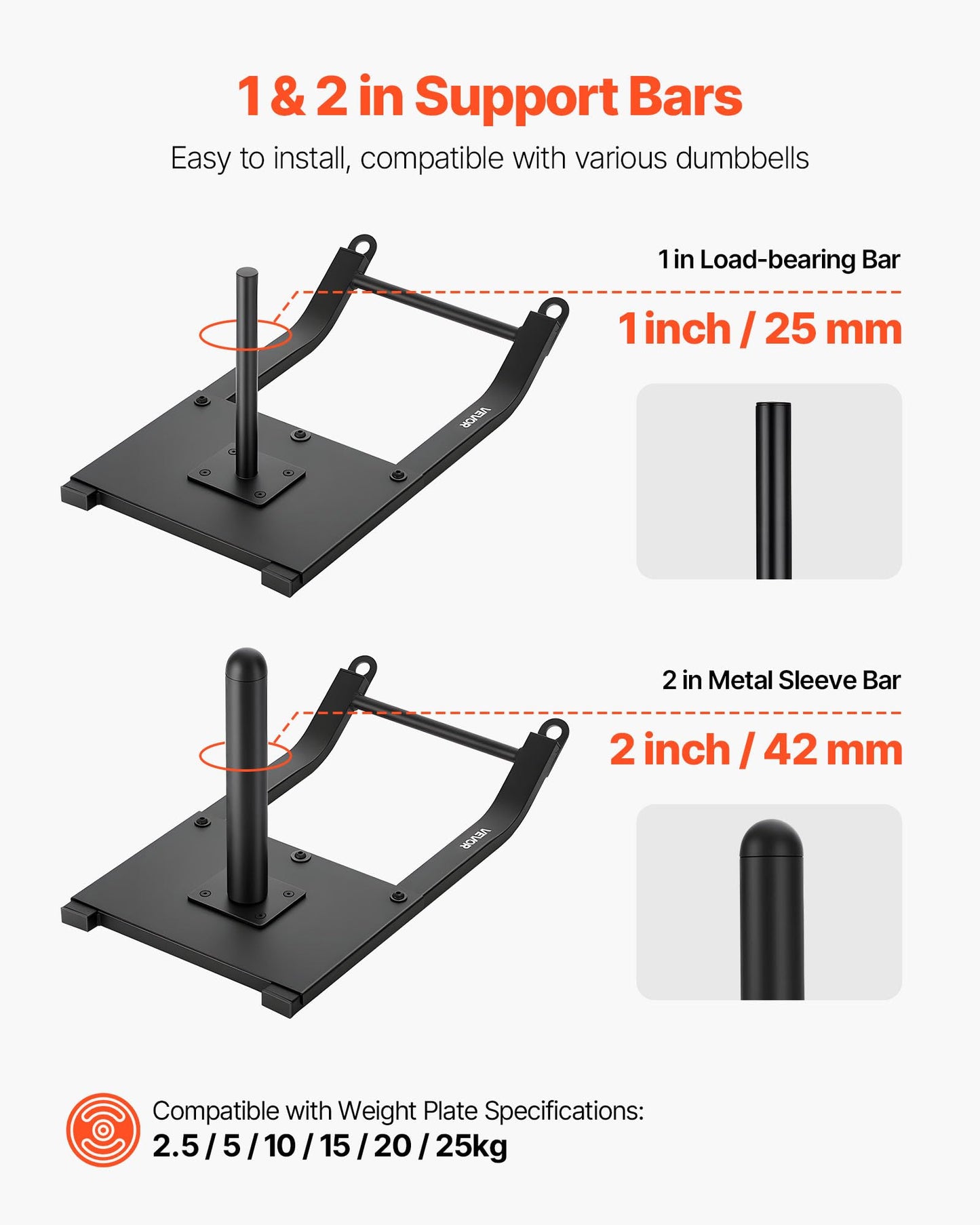 VEVOR Weight Sled, Steel Power Sled, Fitness Strength Training Pull Push Running Sled, Fitness Workout Sled Push Gym Equipment, Steel Power Sled with Harness, Compatible 1/2 in Weight Plates, Black