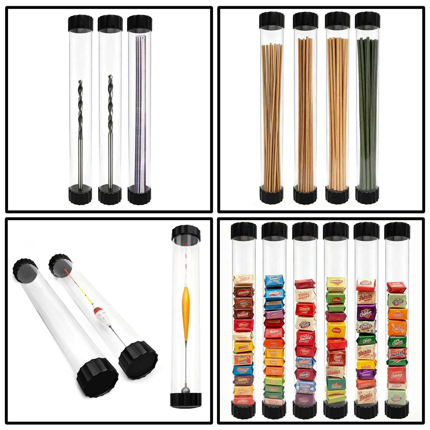 GGOUTPY Clear Plastic Mailing Tubes, 8 Pack 1.4x15.35 Inches Poster Tubes with Caps for Blueprints, Incense Sticks, Artwork&Documents