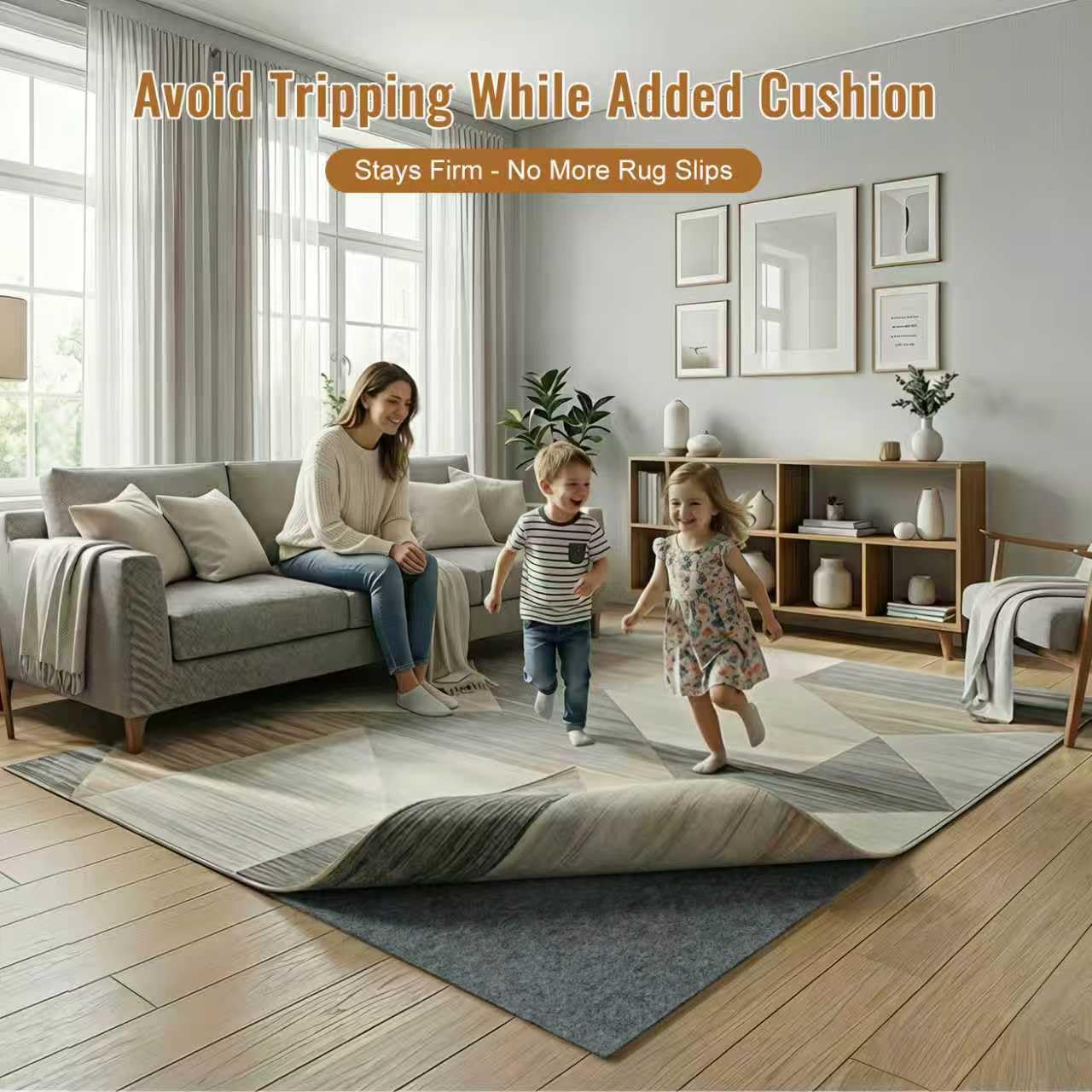 Comfypad - Felt Rug Pad, 2 x 6 Ft Rubber Non-Slip Rug Pad Gripper, Keep Rugs Secure and in Place, Extra Strong Under Carpet Mat Cushion - for All Floors