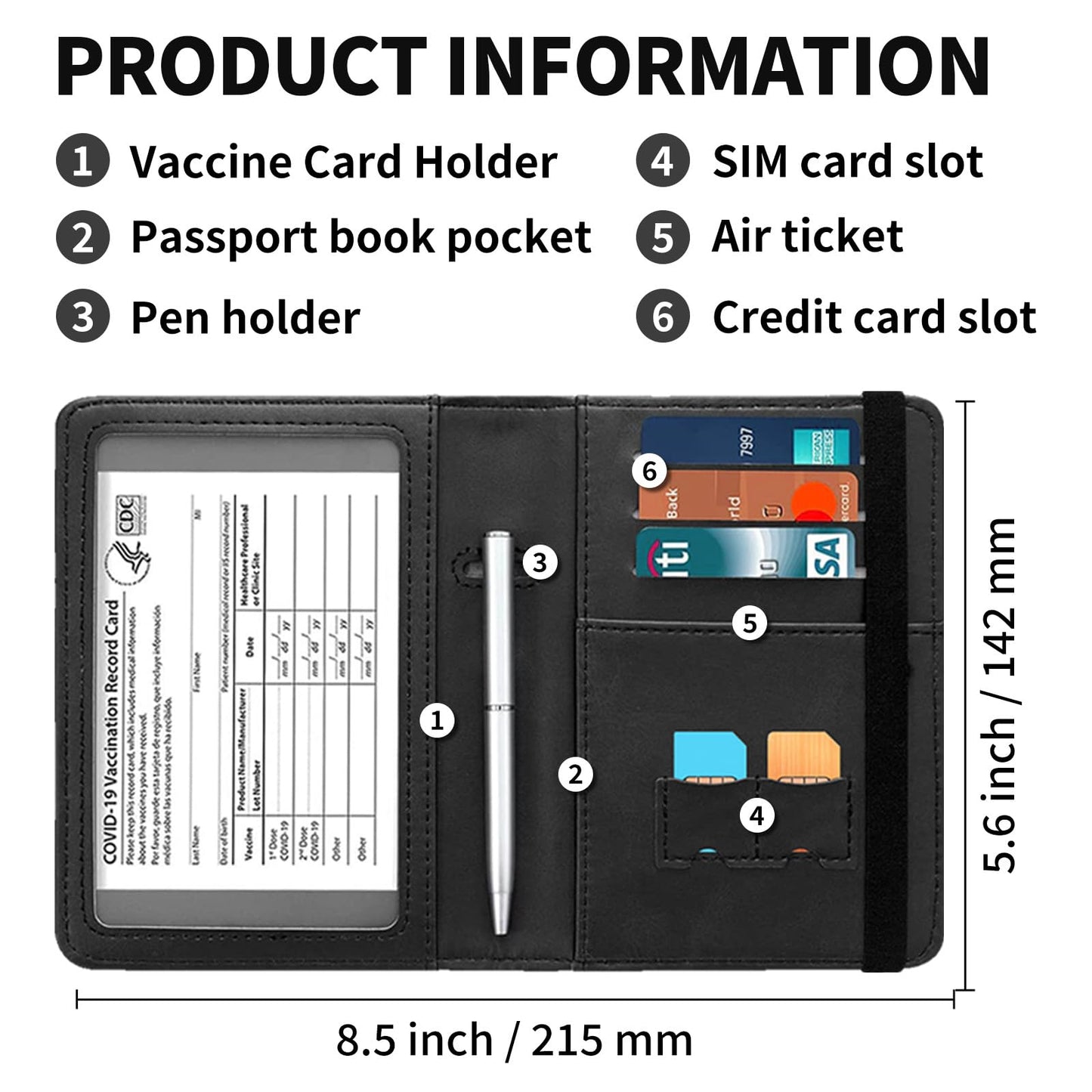 ETLKJVBL Exquisite Passport Holder for Travel Accessory, Leather Passport Cover with Space for Documents and Family Photos, Travel Passport Wallet for Women and Men Pattern Design(Cute Cats)