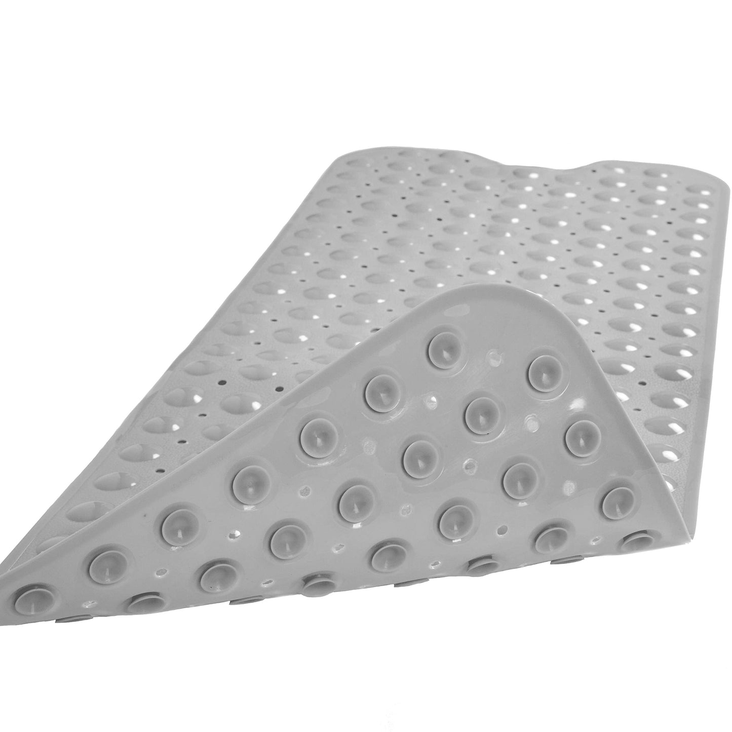 Linoows Bathtub and Shower Mats, Extra Long Non-Slip Bath Tub Mat 39 x 16 Inch, Machine Washable Bathmat with Suction Cups & Drain Holes for Bathroom Floor, Gray