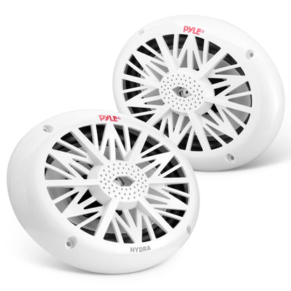 Pyle 6x9 Inch Dual Marine Speakers - 2 Way Waterproof and Weather Resistant Outdoor Audio Stereo Sound System with 260 Watt Power, Poly Carbon Cone and Cloth Surround - 1 Pair - PLMR692