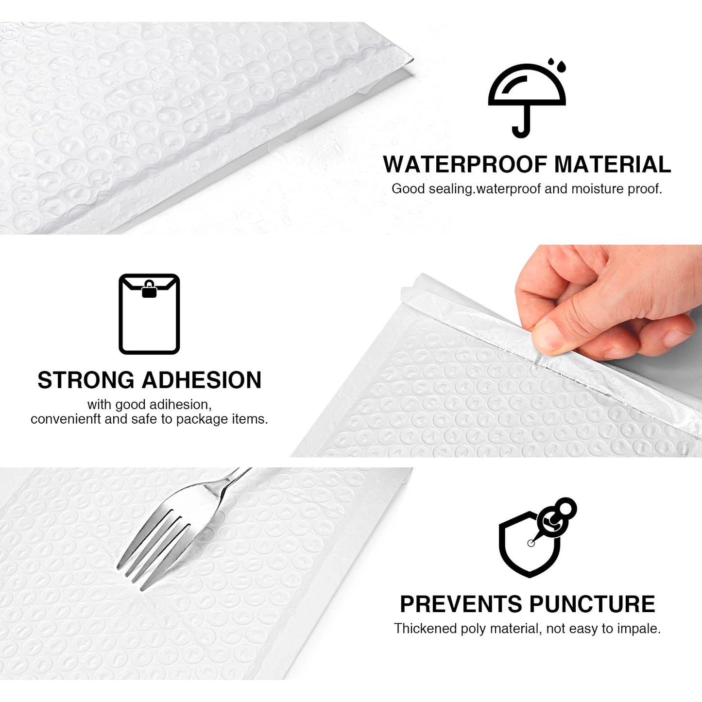 Metronic White Bubble Mailers 6x10" 100 PC Self-Seal Bubble Mailer Usable Size 6x9" Thick Padded Envelopes Cushion Mailing Envelopes Bubble Padded for Mailing Makeup Jewelry