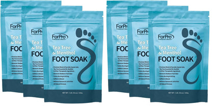 ForPro Professional Collection Tea Tree Oil & Menthol Foot Soak with Sea & Epsom Salt for Toenail Athletes Foot, Stubborn Foot Odor Scent, Softens Calluses & Soothes Sore Tired Feet -Pack of 3 16oz.