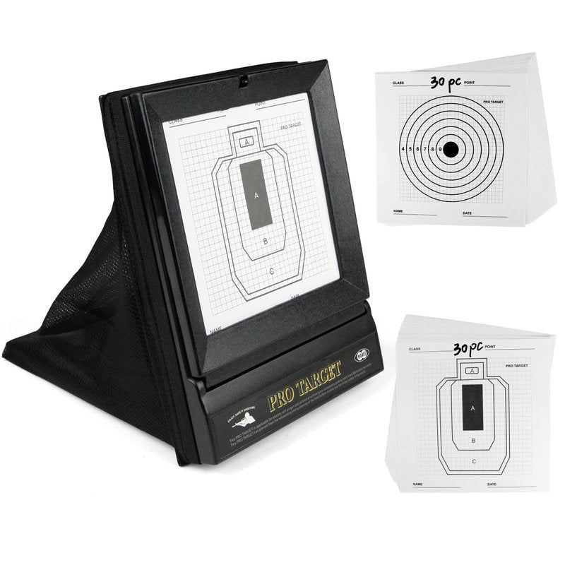 Airsoft Target with BB Catcher – Portable, Reusable BB Gun Targets for Indoor Outdoor Shooting Practice, Includes 60 Replaceable Paper Sheets, Mess-Free Target Trap for Backyard or Range