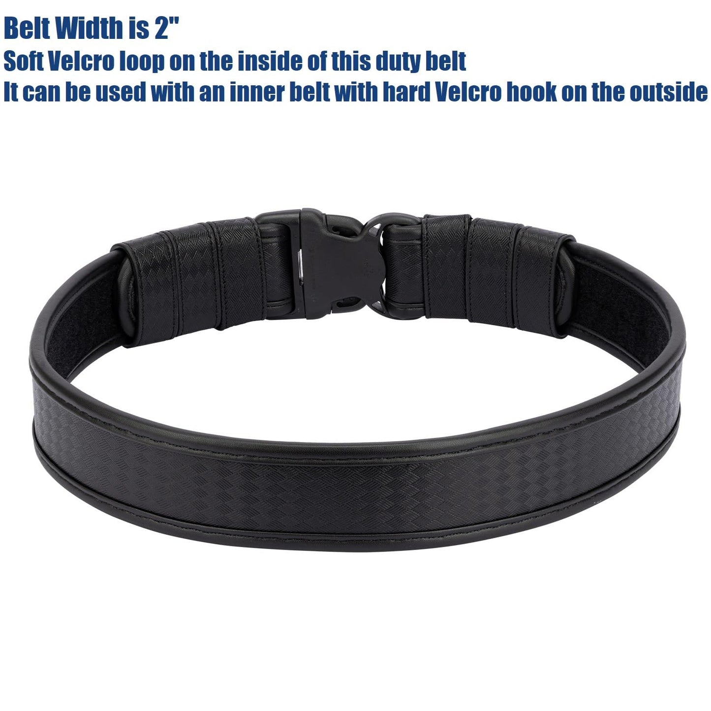 Dotacty Basketweave Duty Belts Police Law Enforcement Sheriff Security Work 2" Outer Belt w/Loop Liner Tri-Release Buckle 4 Keepers M