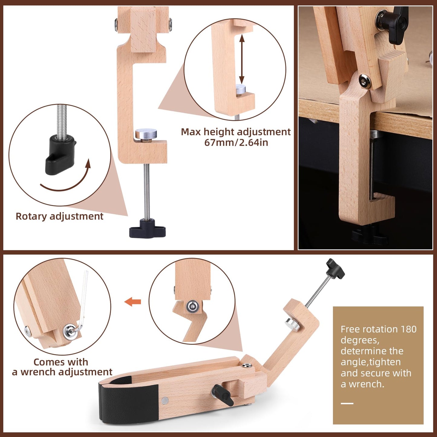 Yizzvb Stitching Pony, Leather Stitching Pony Clamp-Table Desktop Pony Horse Clamp with Sewing Needles, DIY Stitching Clamp, 96 PCS Leathercraft Repair Tools with Awl for DIY Leather Hand Stitching