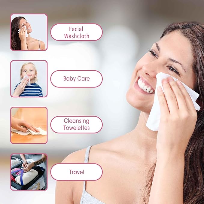 Disposable Face Towels, Extra Thick, Skin Cleansing Wipes